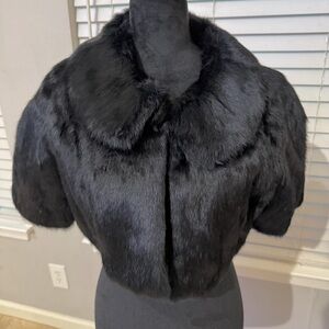 Black Juicy Couture rabbit fur short jacket
